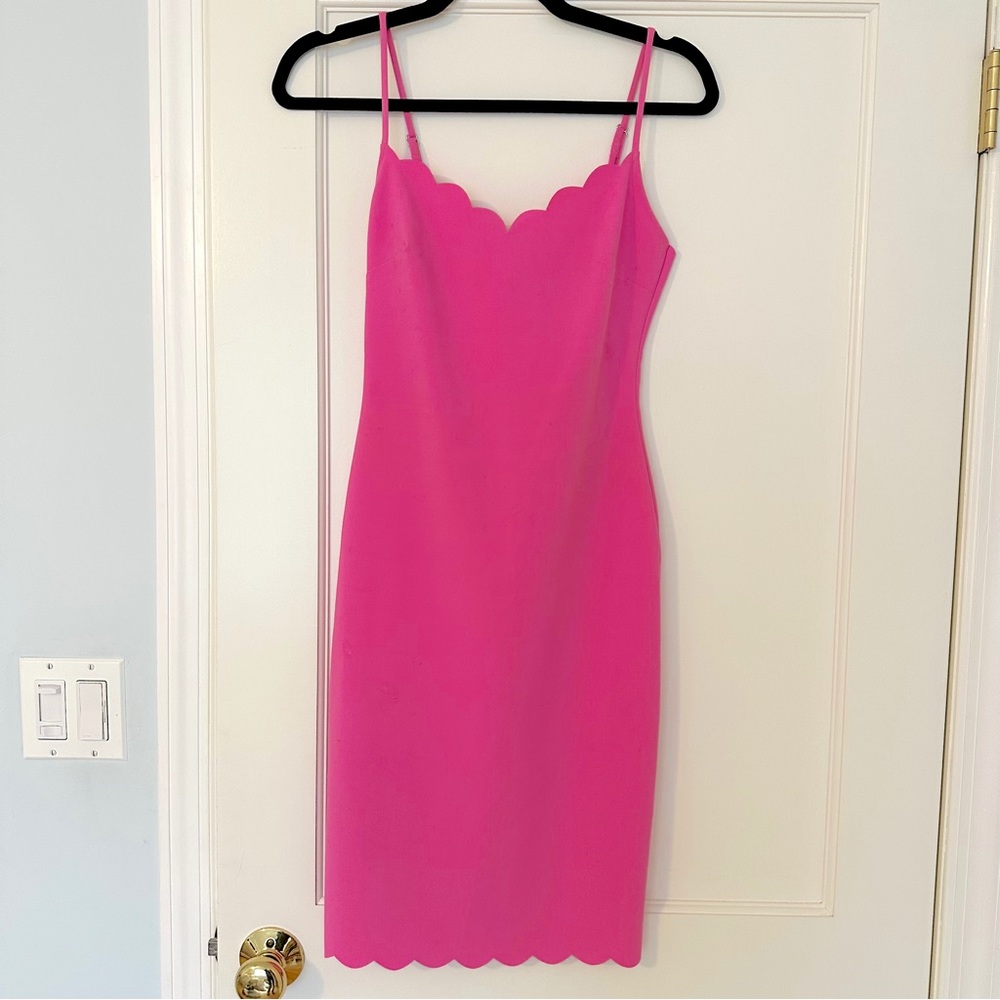 Likely pink scalloped neckline dress